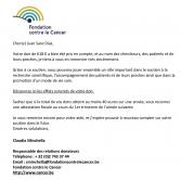 Don de la seconde opération caritative à la fondation contre le cancer de 618 001