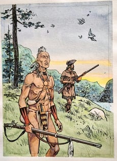 Loup Blanc et Jacques avec leurs fusils