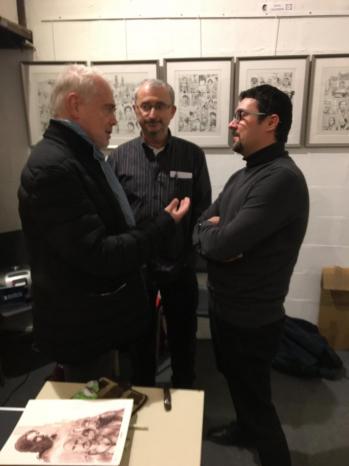 Jean dufaux et jaime calderon a la galerie paserelle louise en 2019