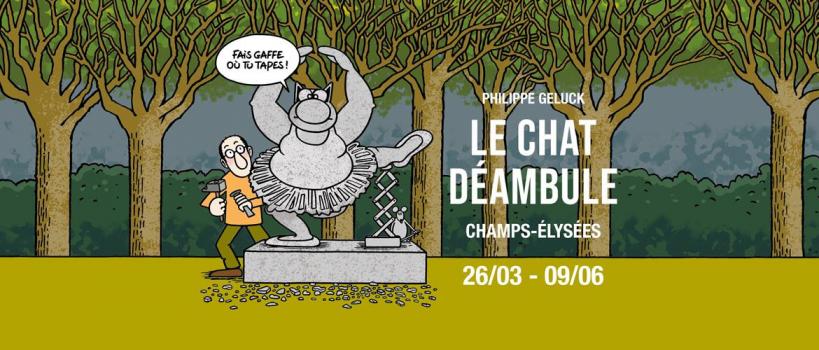 Le chat s expose sur les champs elysees