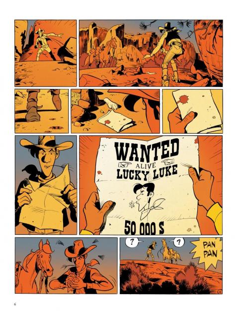 Lucky luke wanted planche suite