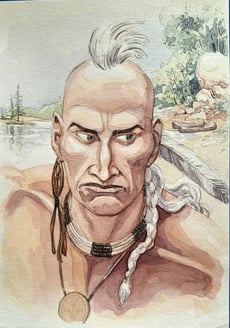 Portrait indien Loup Blanc 1