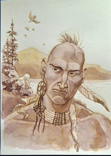 Portrait indien Loup Blanc 2