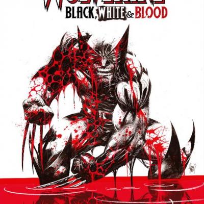 Wolverine black white blood